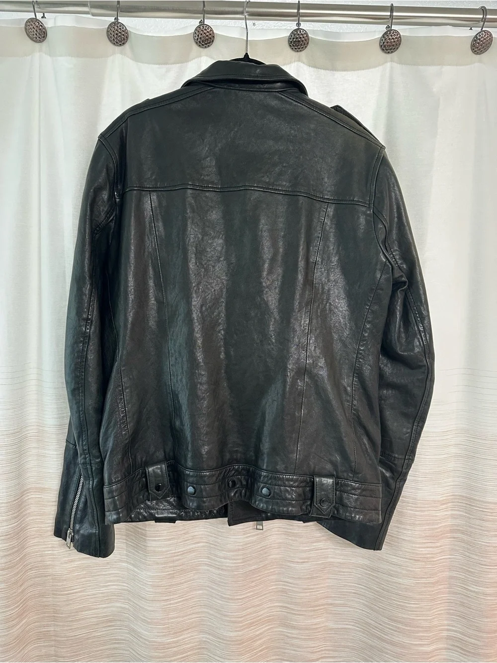 AllSaints Black Leather Jacket Size M